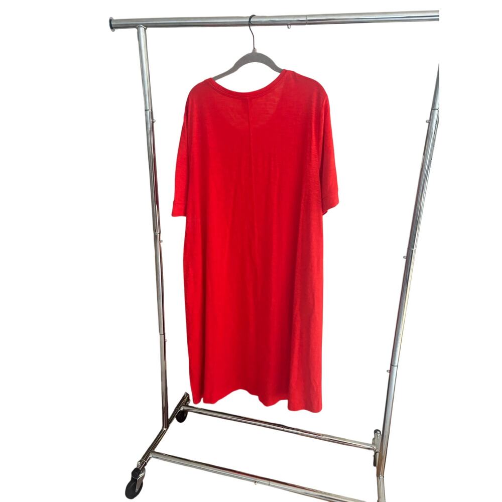 Chico’s Red Midi Dress Size 3 XL 16 18 Cotton Modal Short Sleeve NWT Soft - Picture 7 of 9